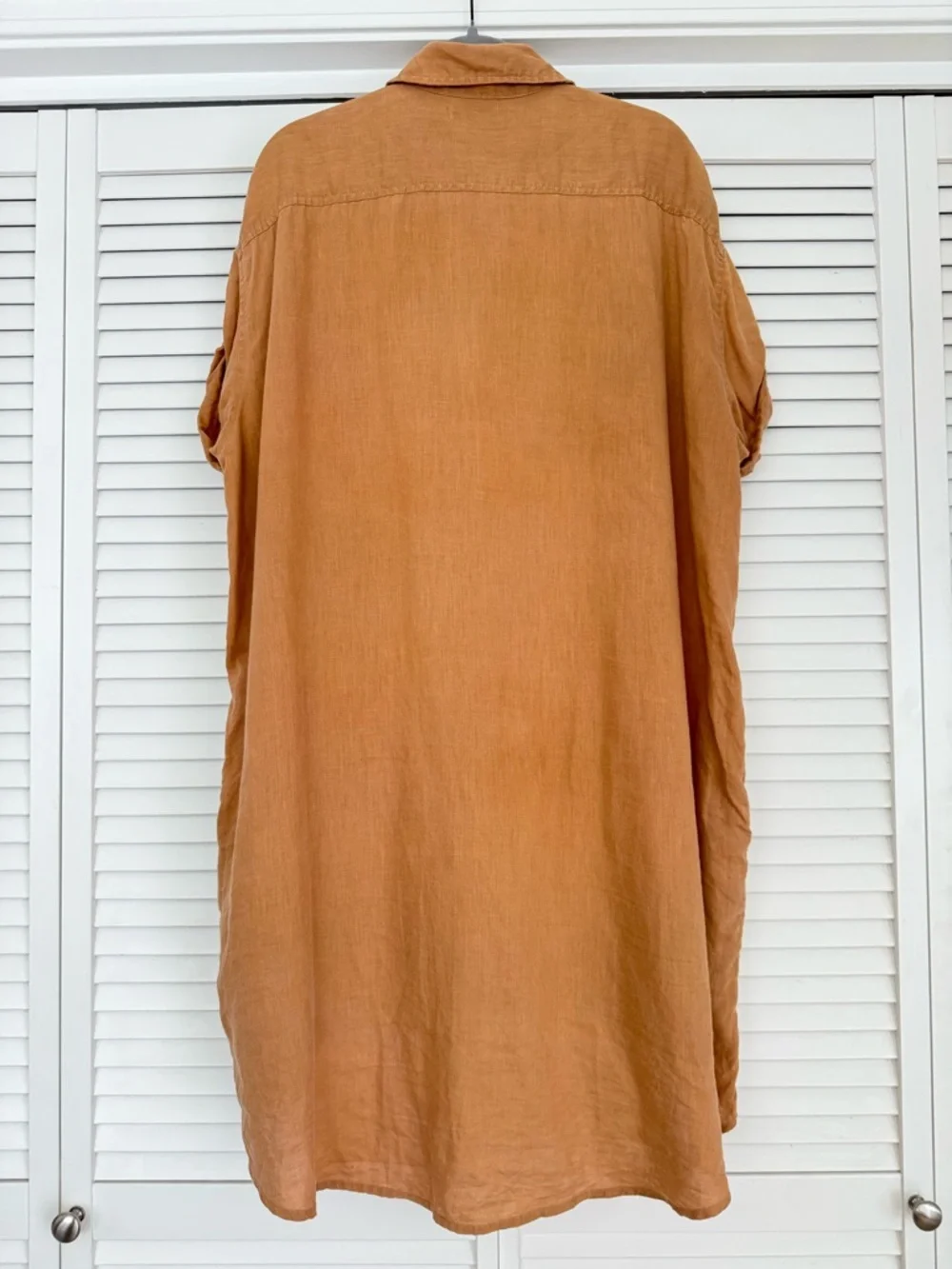 Olympia Etal Rhodes Oversized Button-Front Linen Shirt Dress - Women Small - Picture 3 of 8